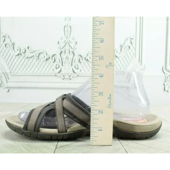 Teva Brown Nylon Slip On Hook & Loop Slide Casual Sandals Size 8 - Picture 6 of 9